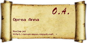 Oprea Anna névjegykártya